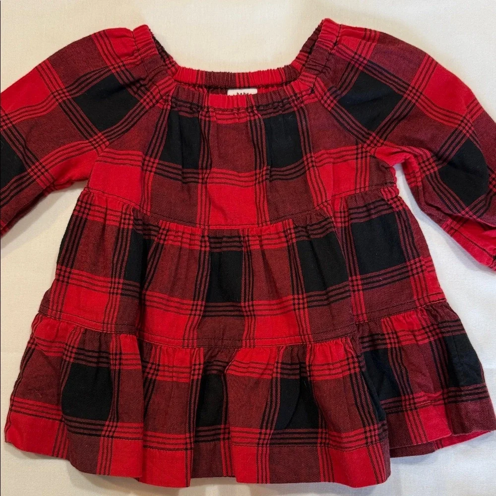 Adorable baby GAP Kids Red and Black Buffalo Plaid dress size 0-3 months